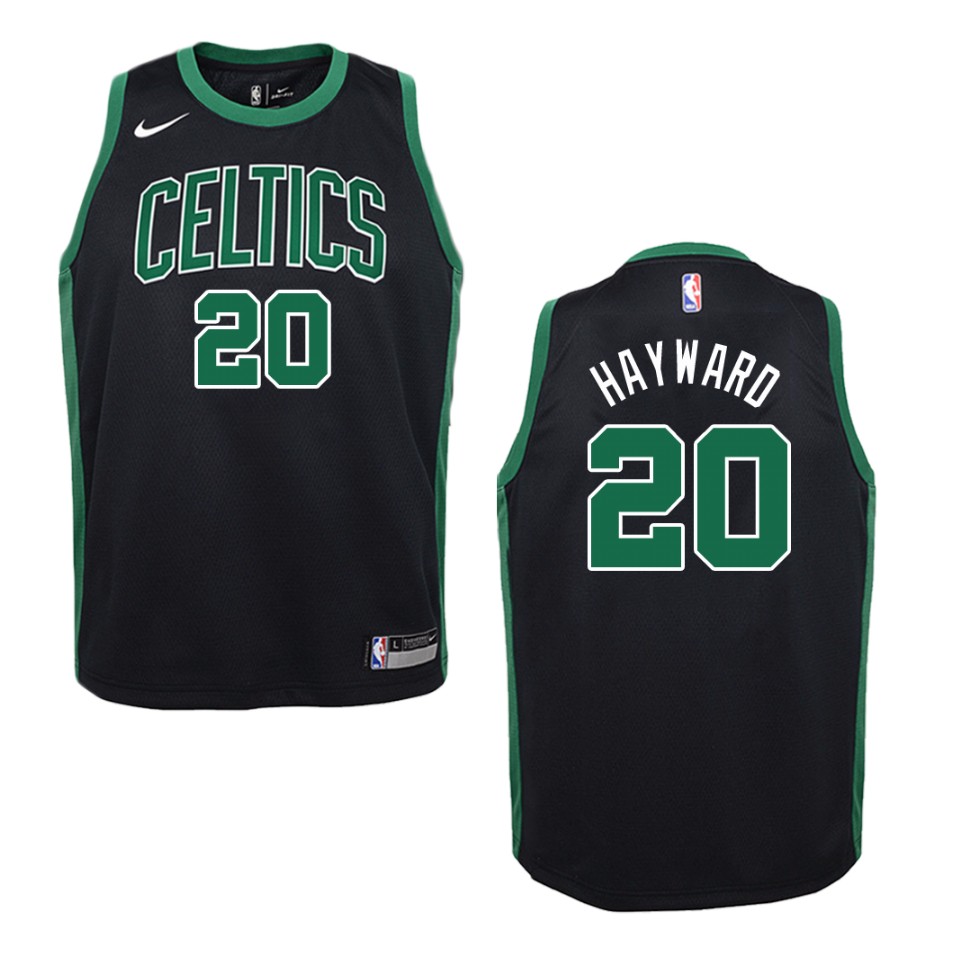 Youth Boston Celtics Gordon Hayward #20 Swingman Statement Black Jersey 2401WVRB